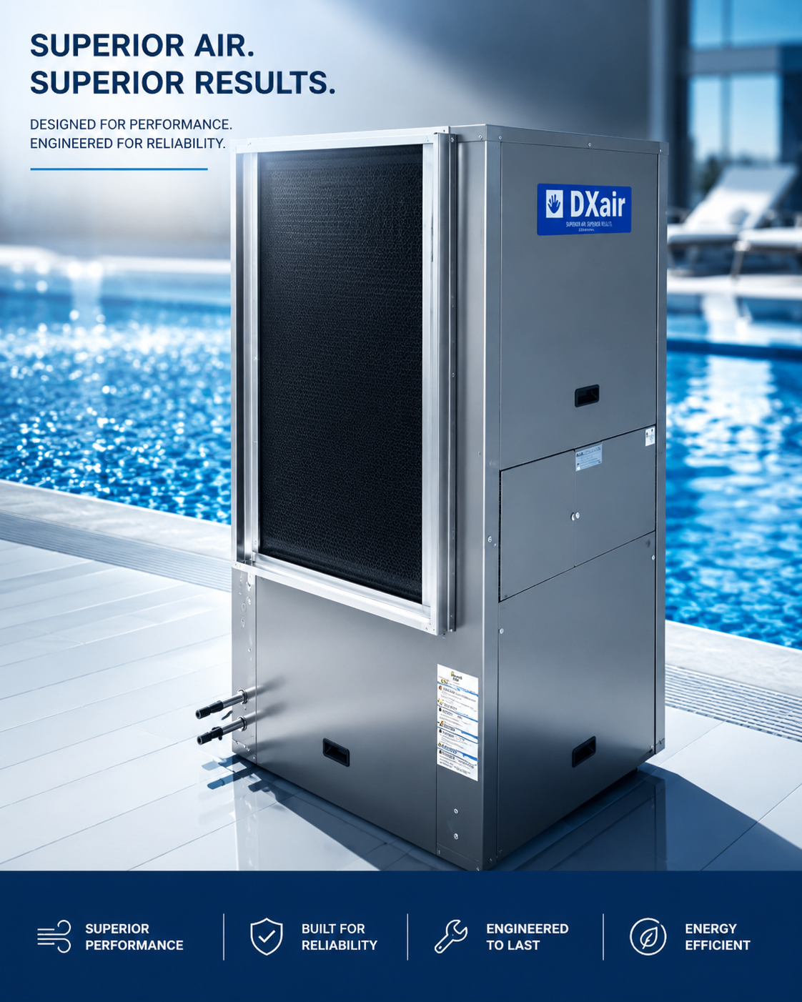 DXAir indoor pool dehumidification system for natatorium HVAC applications